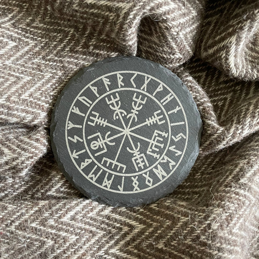 Vegvisir - Drikkebrikke i skifer